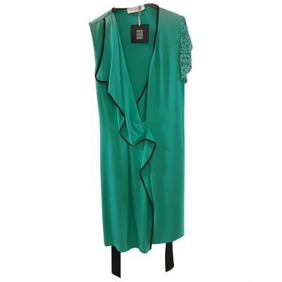 Pre-owned Maria Grazia Severi Silk Mid-length Dress In Green