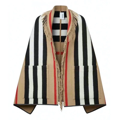 Pre-owned Burberry Leather Poncho In Beige