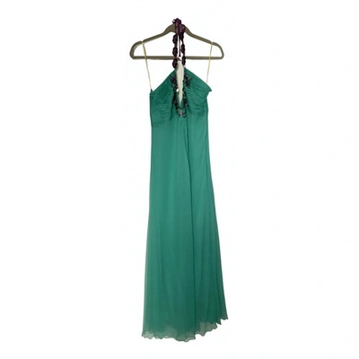 Pre-owned Catherine Malandrino Silk Maxi Dress In Turquoise