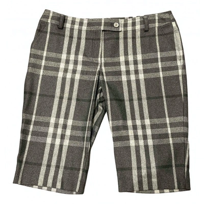 Pre-owned Burberry Grey Wool Shorts