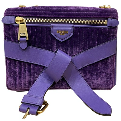 Pre-owned Moschino Leather Handbag In Purple