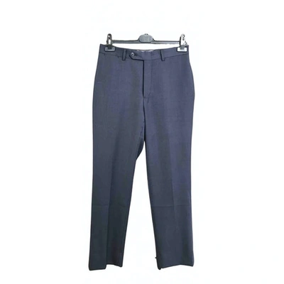 Pre-owned Tommy Hilfiger Wool Trousers In Blue