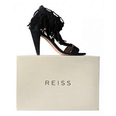Pre-owned Reiss Leather Sandal In Black