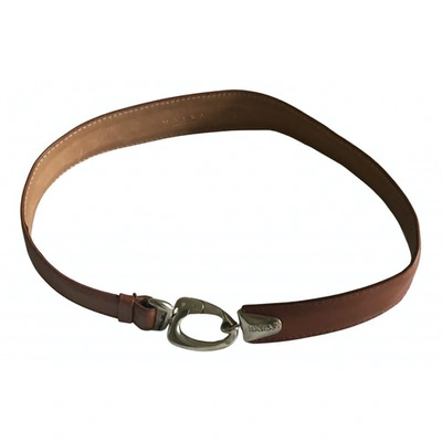 Pre-owned Maska Leather Belt In Brown