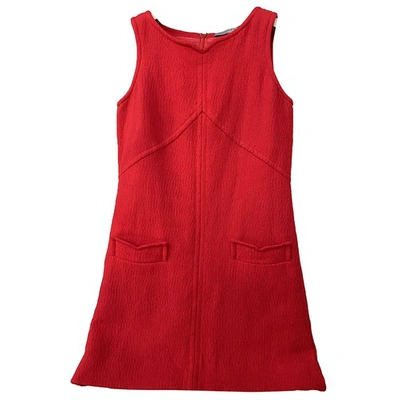 Pre-owned Victoria Beckham Wool Mini Dress In Red