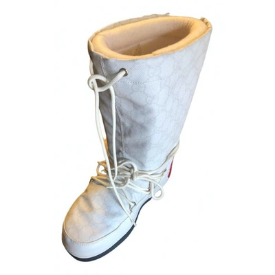 Pre-owned Gucci White Rubber Boots