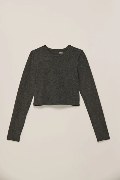 Girlfriend Collective Moon Reset Cropped Long Sleeve In Gray