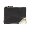 Vida Vida Cut Corners Black & Gold Leather Coin Purse