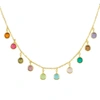 Latelita Florence Multi Coloured Gemstone Necklace Gold