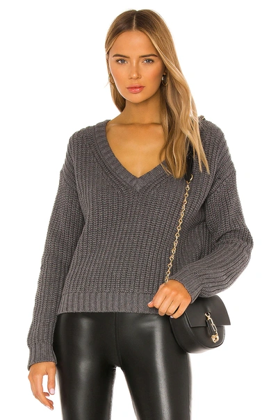 Atm Anthony Thomas Melillo Cotton-cashmere Chunky V-neck Pullover In Heather Charcoal