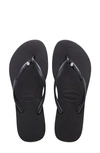 Havaianas Slim Crystal Flip Flop In Black