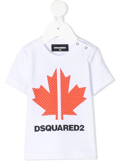 Dsquared2 Babies' White Cotton T-shirt In Bianco