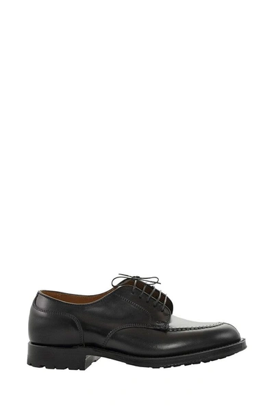 Alden Shoe Company Norwegian Front Blucher With Handsewn Vamp & Toe Seam In Black