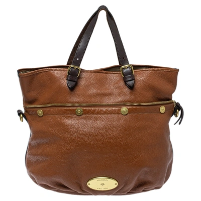 Pre-owned Mulberry Two Tone Brown Soft Leather Mitzy Tote