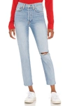 Re/done Originals 90s High Rise Ankle Crop In Worn Light Blue