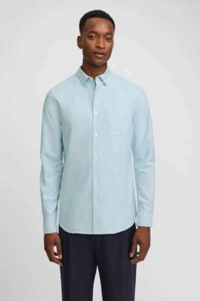 Filippa K Tim Oxford Shirt In Turquoise,white
