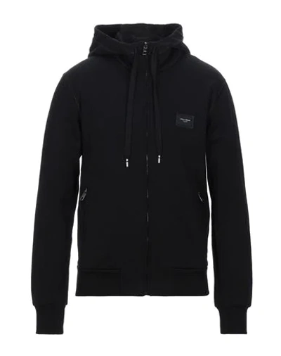 Dolce & Gabbana Man Sweatshirt Black Size 38 Cotton, Elastane In Black