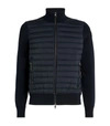 MONCLER QUILTED-PANEL CARDIGAN,16283417