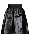 Bottega Veneta Shirred Leather Shorts In Black