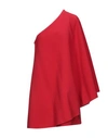 Valentino One-sleeve Cape-effect Wool-blend Crepe Mini Dress In Red