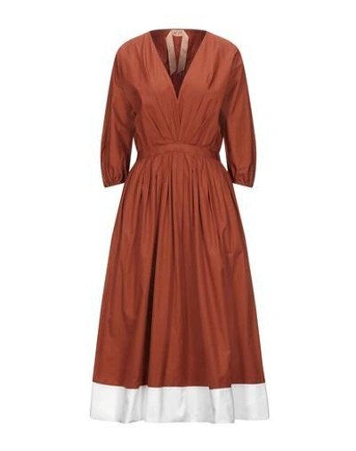 N°21 Midi Dresses In Brown