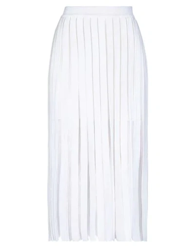 Balmain Midi Skirts In White