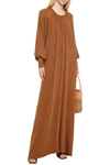 TOTÊME ANVILLE GATHERED STRETCH-JERSEY MAXI DRESS,3074457345628725509