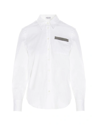 Brunello Cucinelli Chest Pocket Shirt In White
