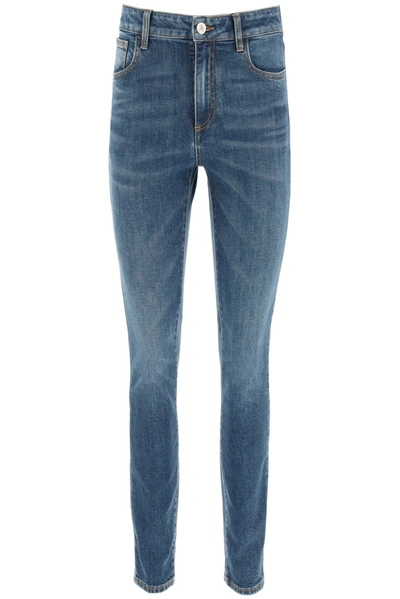 Attico High-waist Slim-fit Jeans In Blue