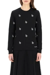 RED VALENTINO SWEATSHIRT WITH CLOVER EMBROIDERY,VR3MF06N5PL 0NO