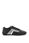 Prada Stylish Sneakers With Metallic Accents And Rubber Sole In Nero Grigio (black)