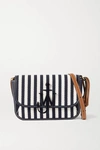 JW ANDERSON ANCHOR NANO STRIPED CANVAS AND LEATHER SHOULDER BAG