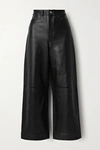 PROENZA SCHOULER WHITE LABEL CROPPED LEATHER WIDE-LEG PANTS