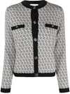 Ferragamo Gancini Galoure Knitted Jacket In Neutrals