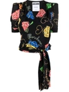 MOSCHINO PRINTED WRAP TOP