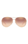 Michael Kors Collection 59mm Aviator Sunglasses In Rose Gold/ Gold
