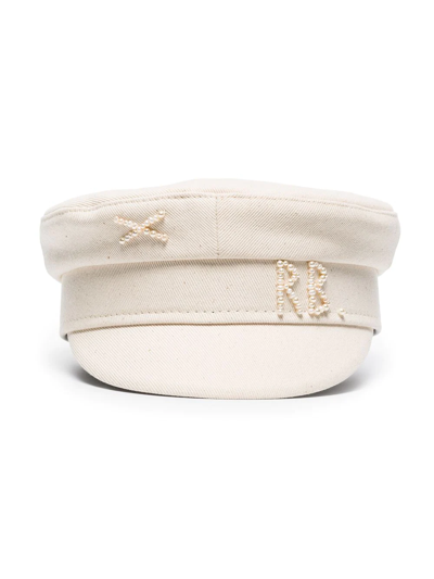 Ruslan Baginskiy Beaded Detail Cotton Cap In Neutrals