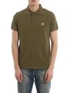 Moncler Striped Trim Polo Shirt In Green
