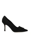 Manolo Blahnik Maysale Pump 90 Black Suede In Black
