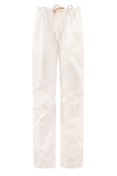 Dsquared2 High-rise Cotton Trousers In White