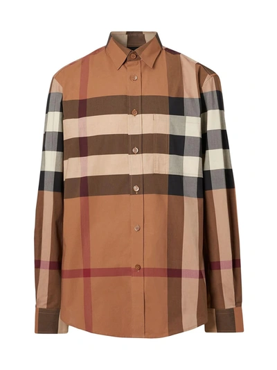 Burberry Brown Check Chadbury Shirt In Dark Beige