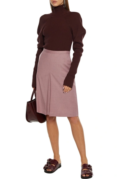 Theory Pleated Wool Skirt In Lavender