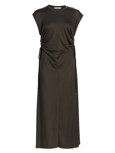 Lvir Women's Jersey Drawstring Maxi Dress In Charcoal