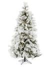 FRASER HILL FARMS 7.5-FT. SMART STRING LIGHTING FLOCKED SNOWY PINE CHRISTMAS TREE,400013243362