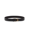 GUCCI BLACK LEATHER BELT WITH GOLDEN BUCKLE