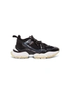 MONCLER SNEAKERS IN BLACK LEATHER AND MESH