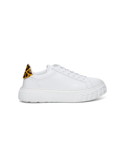 Casadei Sneakers With Animalier Detail In White