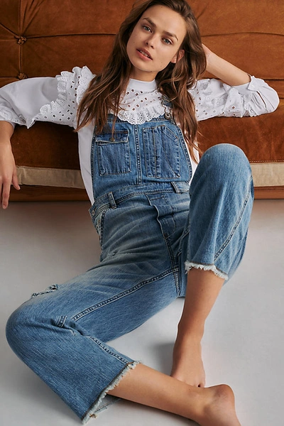 Pilcro And The Letterpress Pilcro Relaxed Denim Overalls In Blue