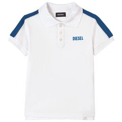 Diesel Kids' Tralfys1 Striped Band Polo Shirt In White