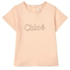 Chloé Pink T-shirt For Babygirl With Logo In Pink